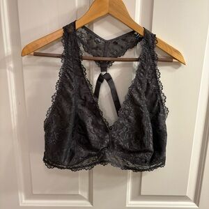 Savage X Fenty Gray Curvy Floral Lace Halter Bralette Size 3X NWOT